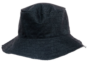 Frayed Canvas Bucket Hat - Black