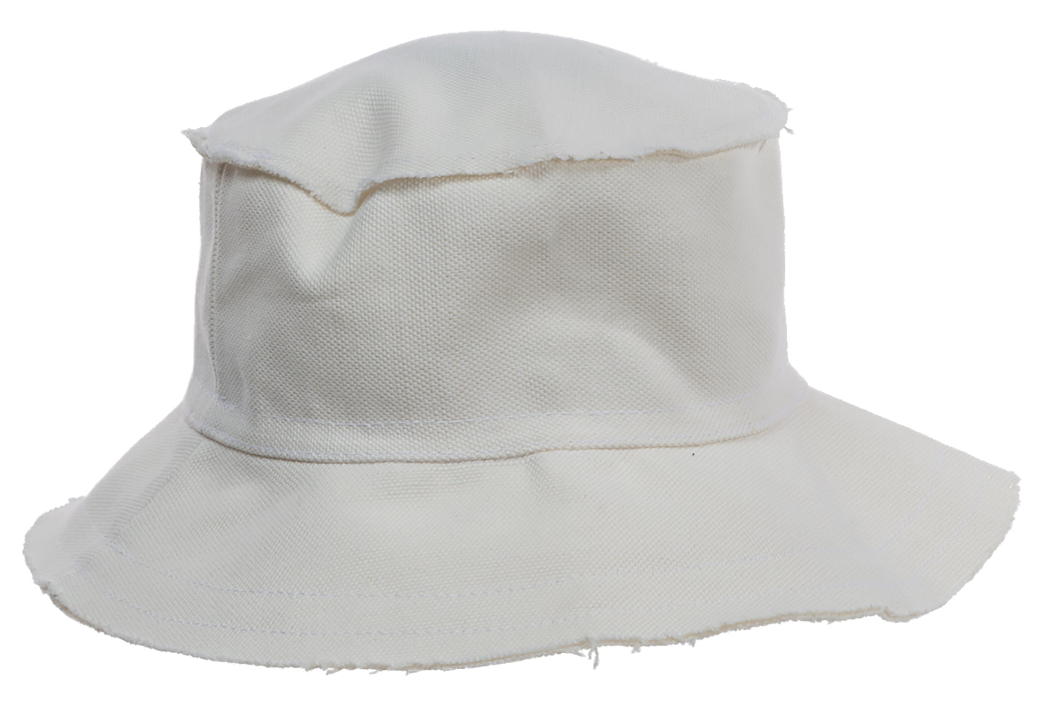 Frayed Canvas Bucket Hat - Black