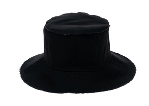 Frayed Canvas Bucket Hat - Black